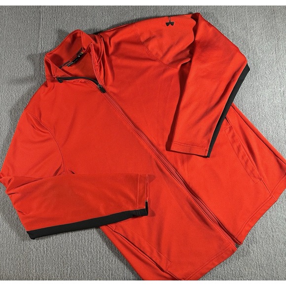 Under Armour Mens Size Medium Jacket‎ Red Polyester Blend Activewear * - Picture 1 of 8